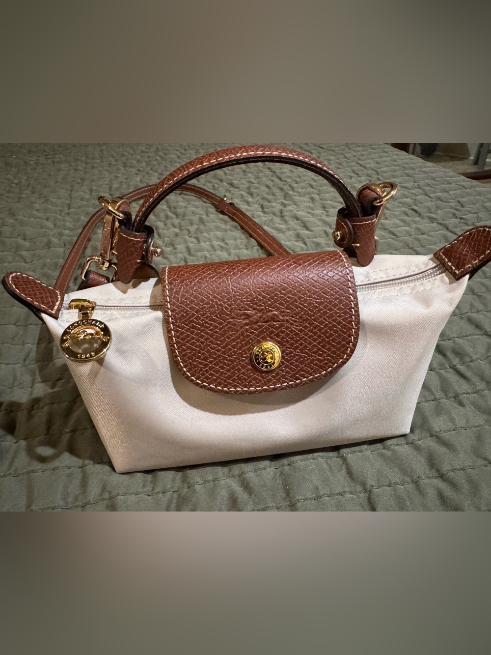 Longchamp Le Pliage Xtra XS Top Handle Crossbody Bag Cream Brown